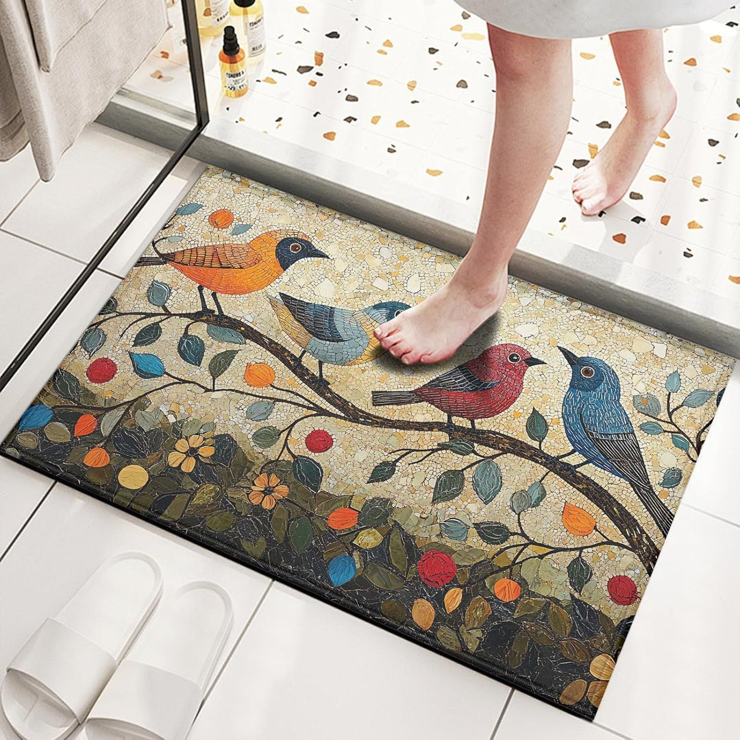 Charming Floral Welcome Mat