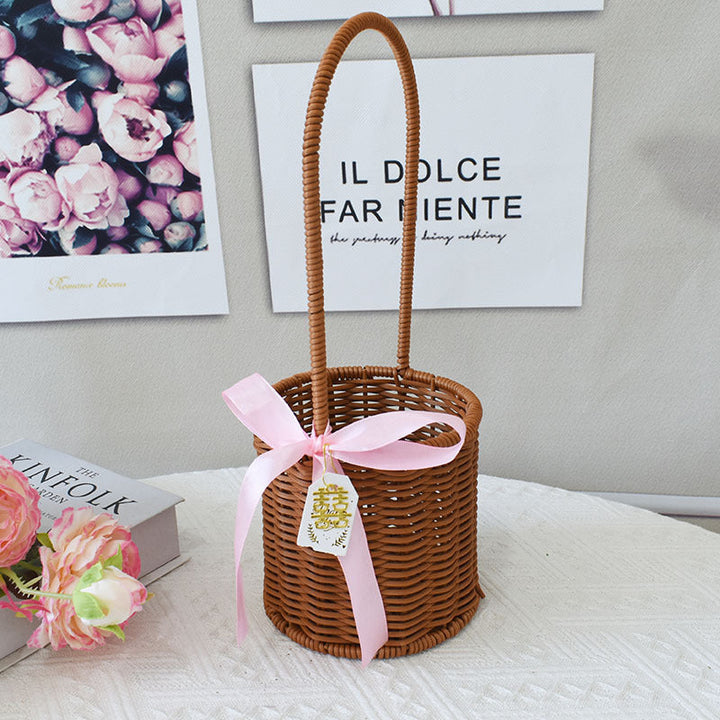 Elegant Handcrafted Rattan Tote Basket