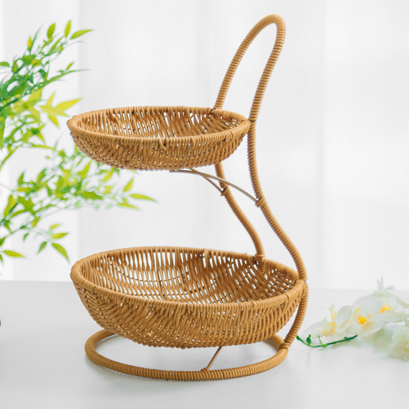 Decorative Tiered Wicker Fruit