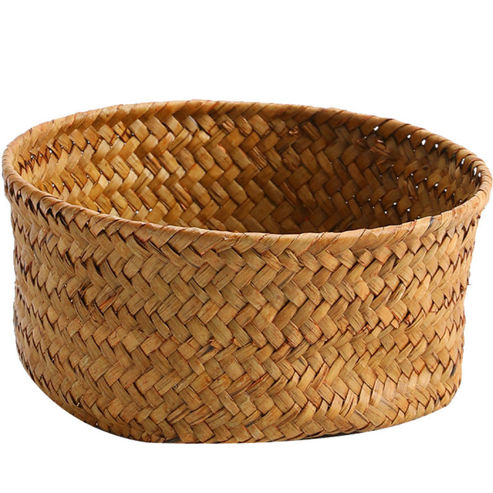 Handwoven Natural Fiber Decorative Storage Basket