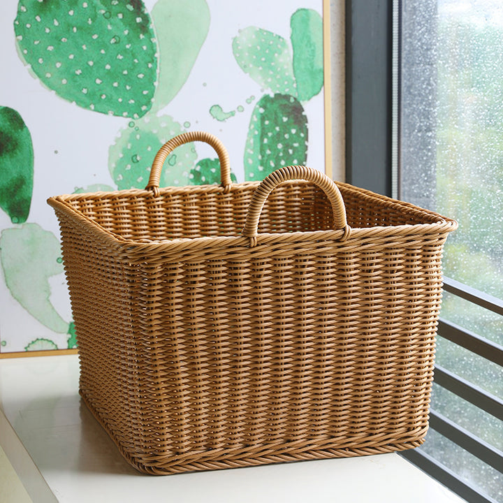 Handcrafted Rattan Storage Basket