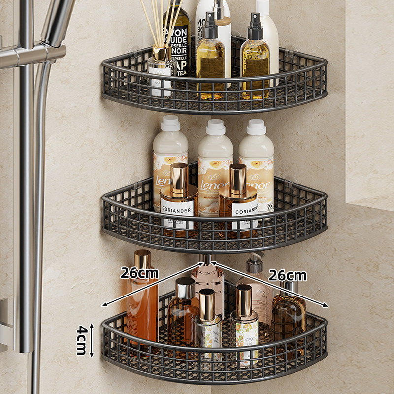 Corner Matte Black Rustproof Mesh Shower Caddy Basket