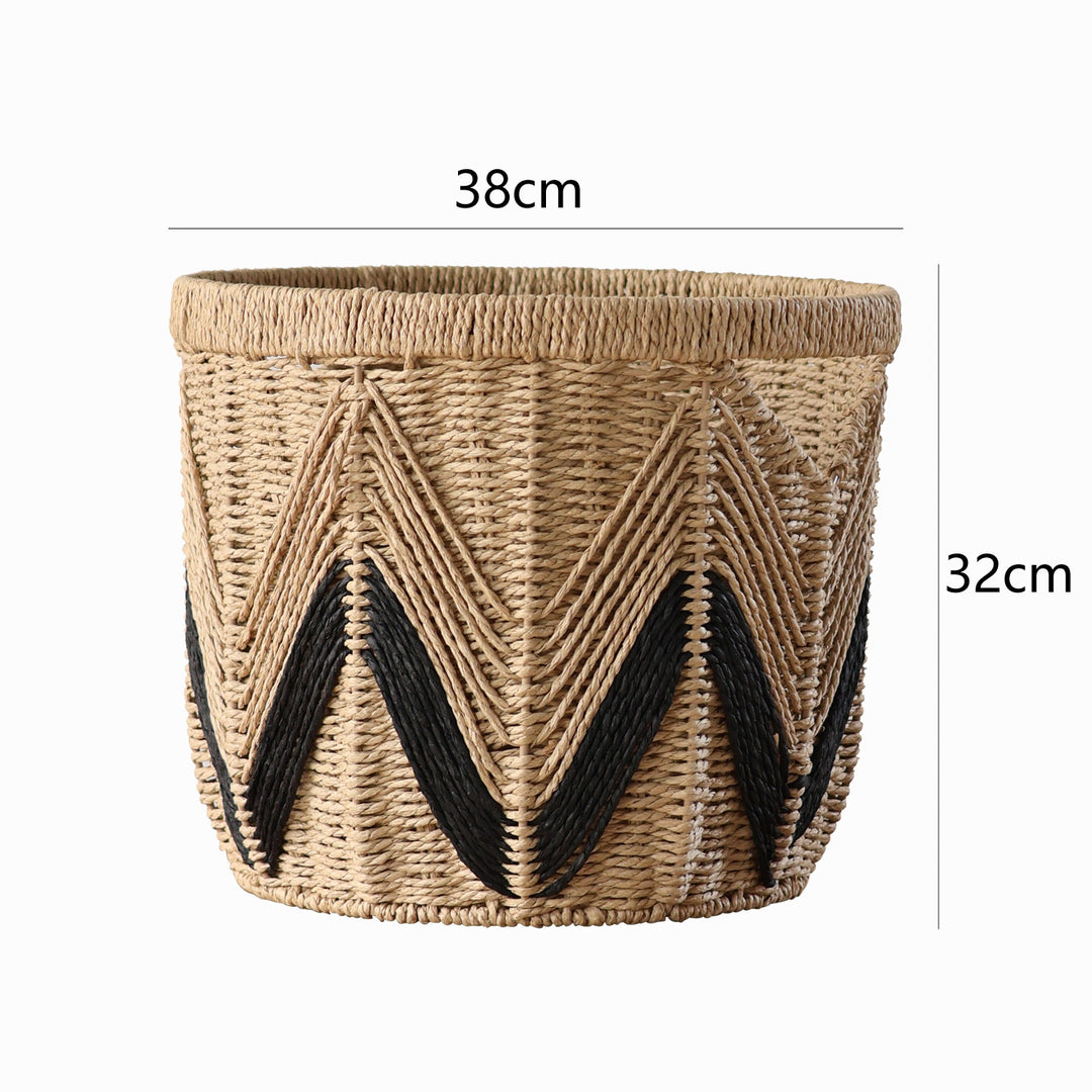 Decorative basket with graphic pattern