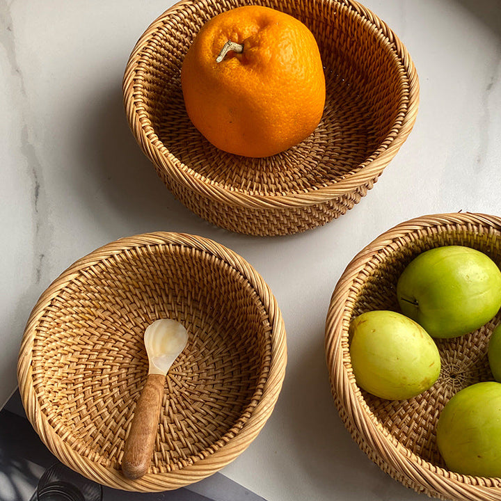 Set of three handcrafted baskets