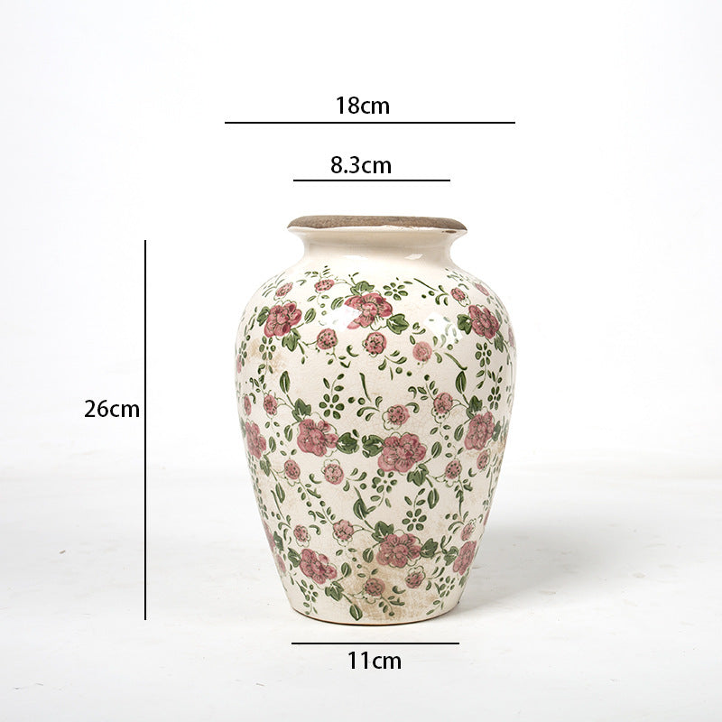 Elegant floral ceramic carafe