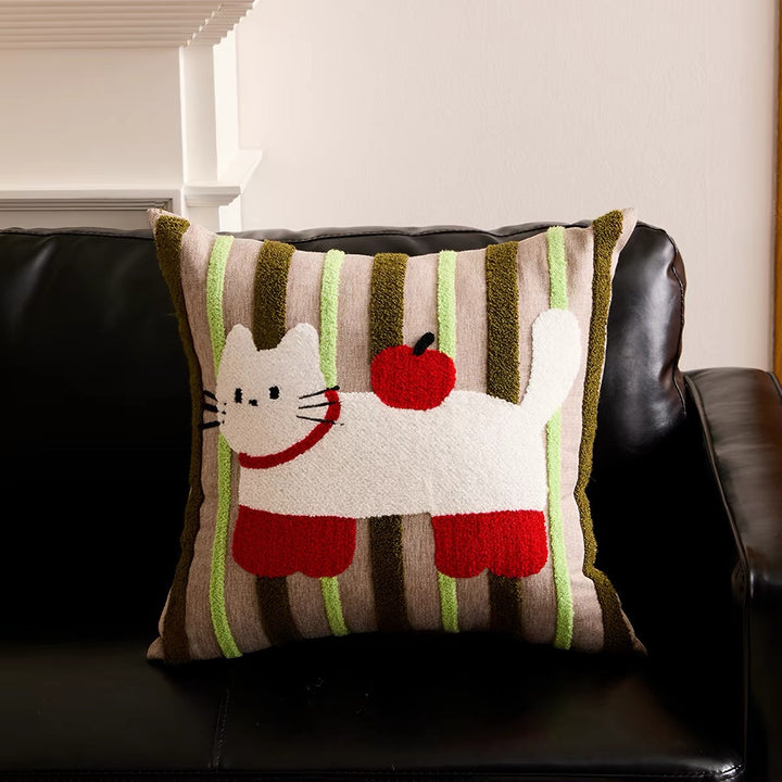 Decorative Cat-Themed Throw Pillow