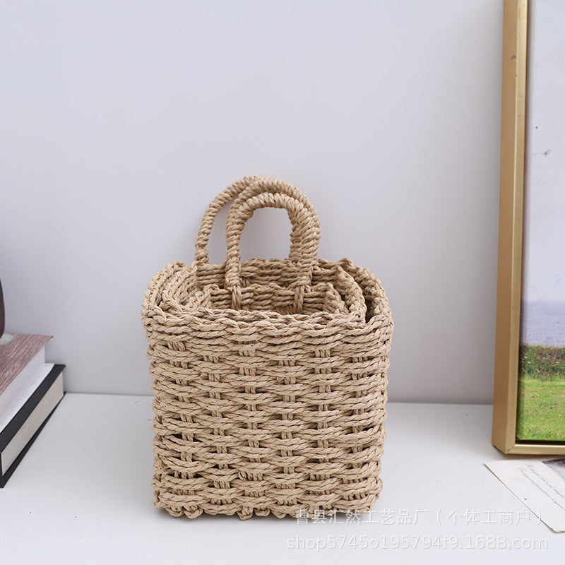 Natural Fiber Handwoven Storage Basket