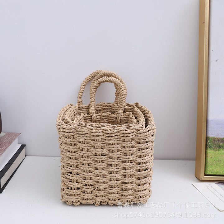 Natural Fiber Handwoven Storage Basket