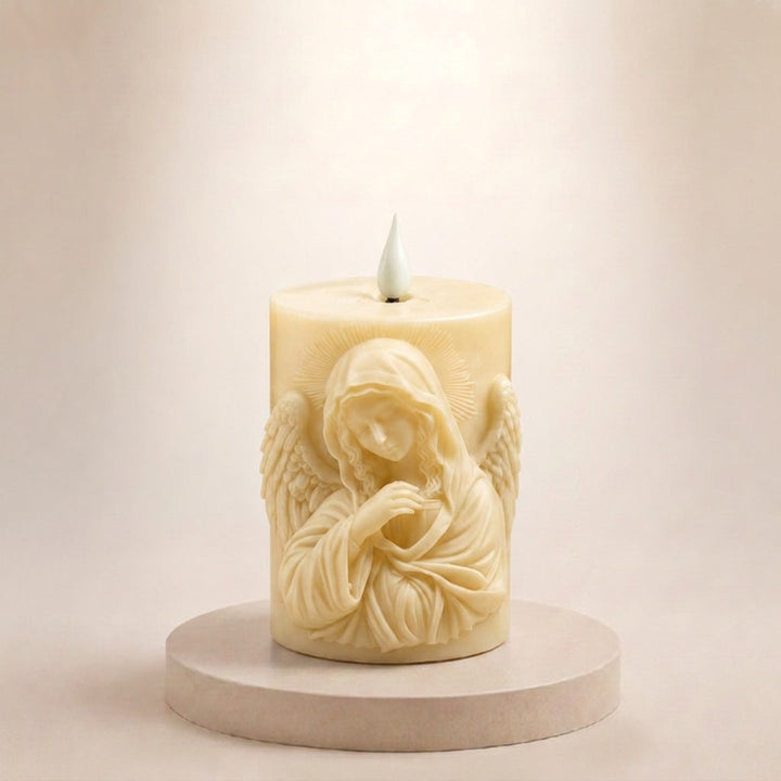 Angel carved decorative candle