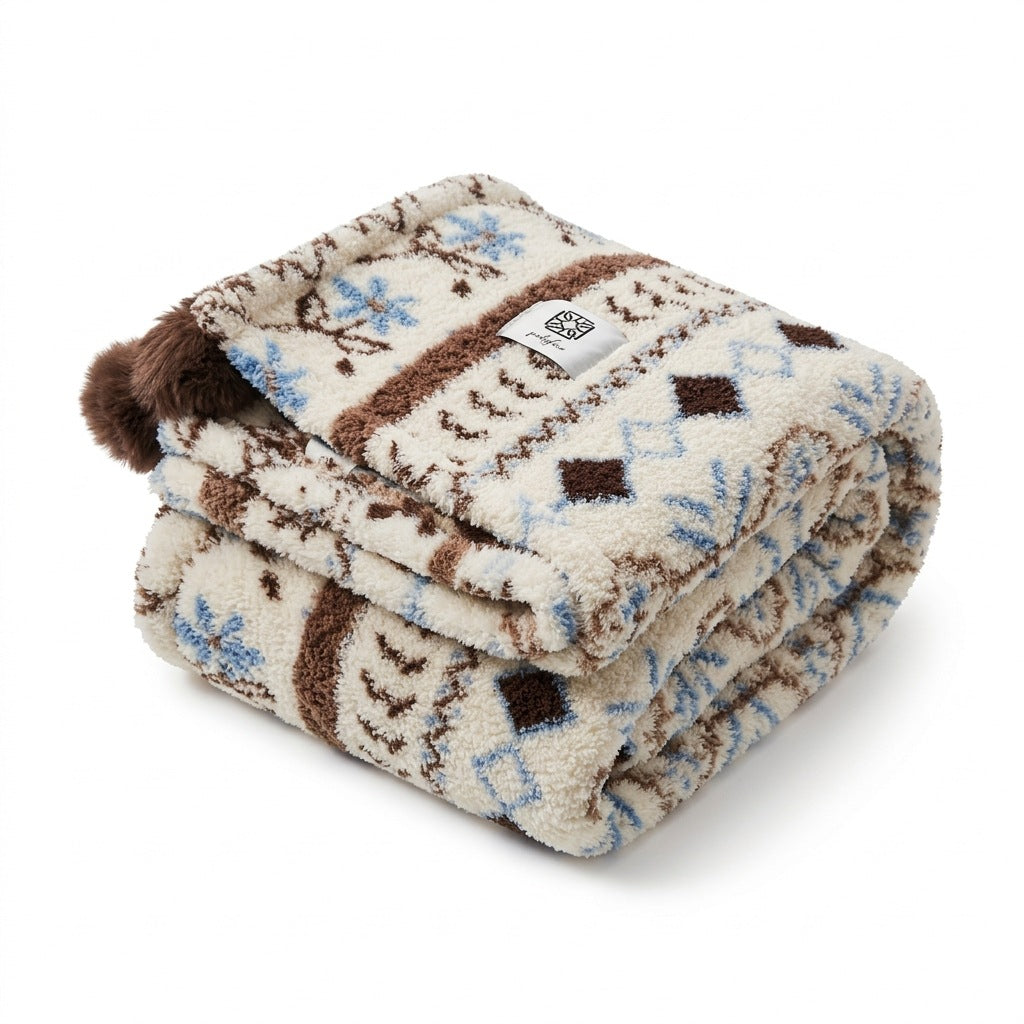Cozy Fuzzy Patterned Throw Blanket