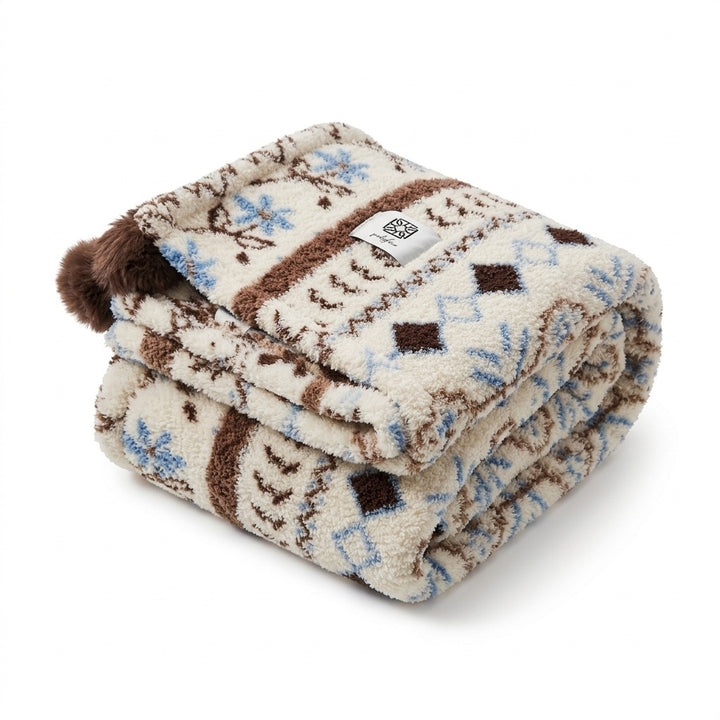 Cozy Fuzzy Patterned Throw Blanket