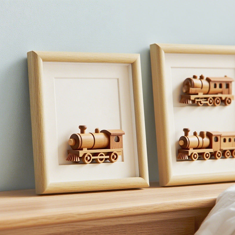 Artistic Wooden Train Shadow Box Frame