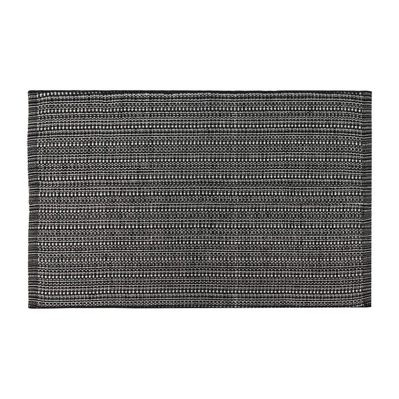 Flat striped carpet runner made of cotton blend with anti-slip coating and easy-care woven structure