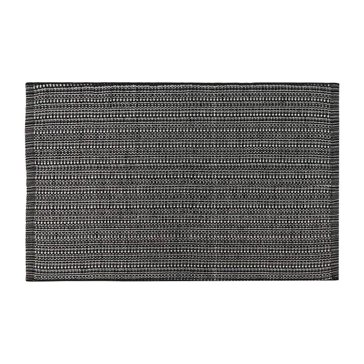 Flat striped carpet runner made of cotton blend with anti-slip coating and easy-care woven structure