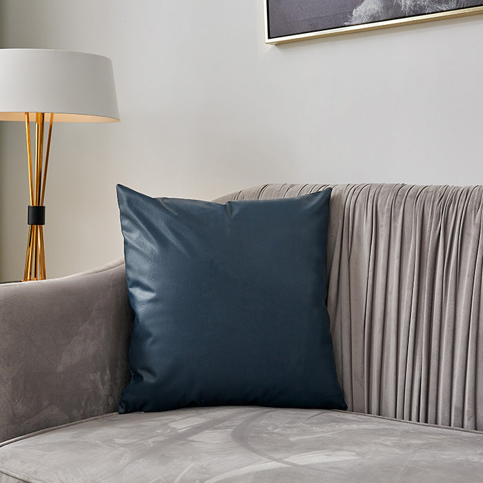 Square premium cushion cover made of vegan Nappa leather with soft-touch surface