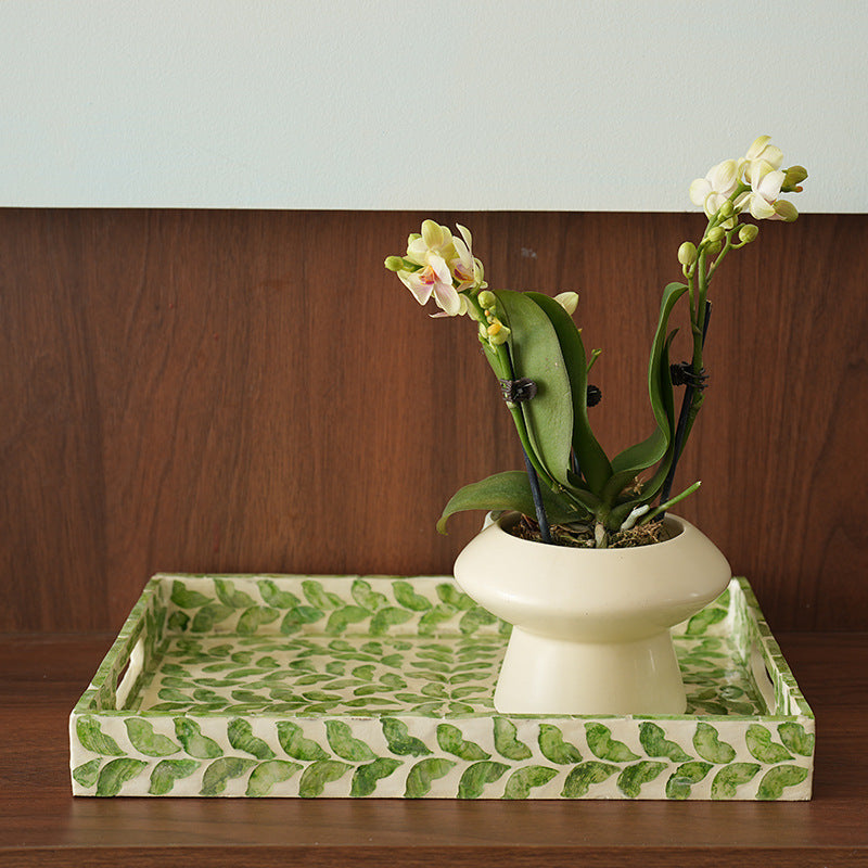 Elegant Serving Plate with Floral Relief Design