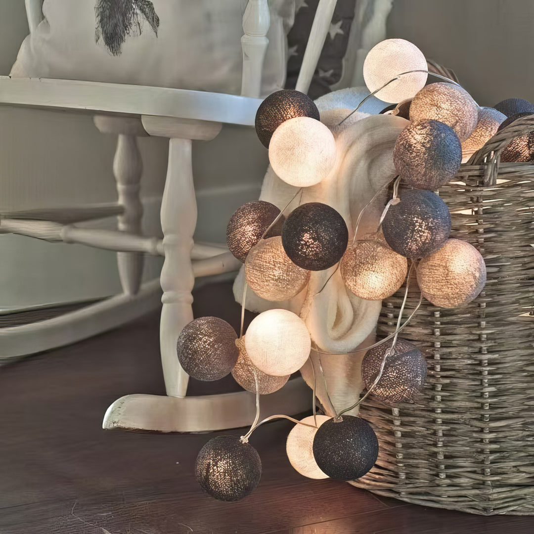 LED Cotton Ball String Lights Decorative Indoor Fairy Lanterns