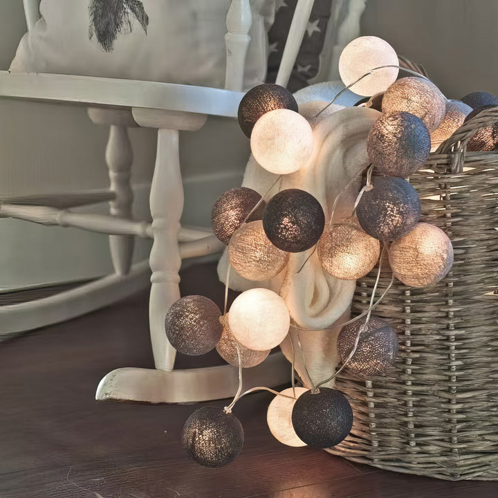 LED Cotton Ball String Lights Decorative Indoor Fairy Lanterns