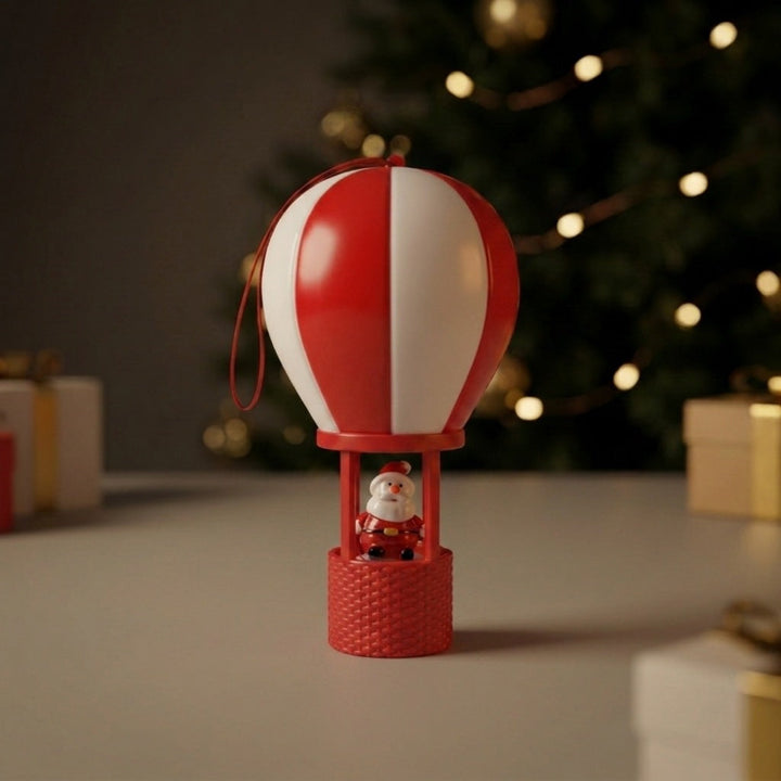 Santa Claus decoration figure in hot air balloon