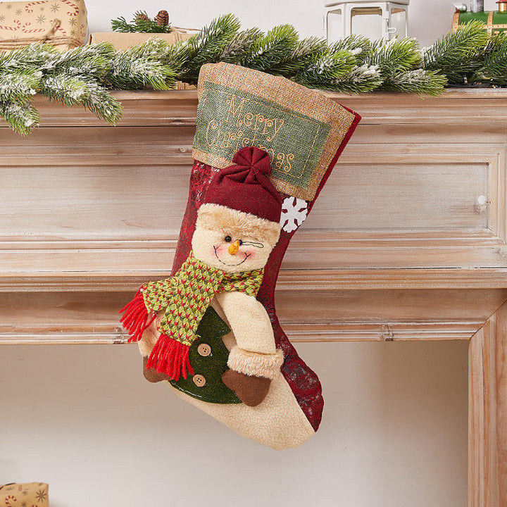 Festive Christmas stocking with nostalgic design