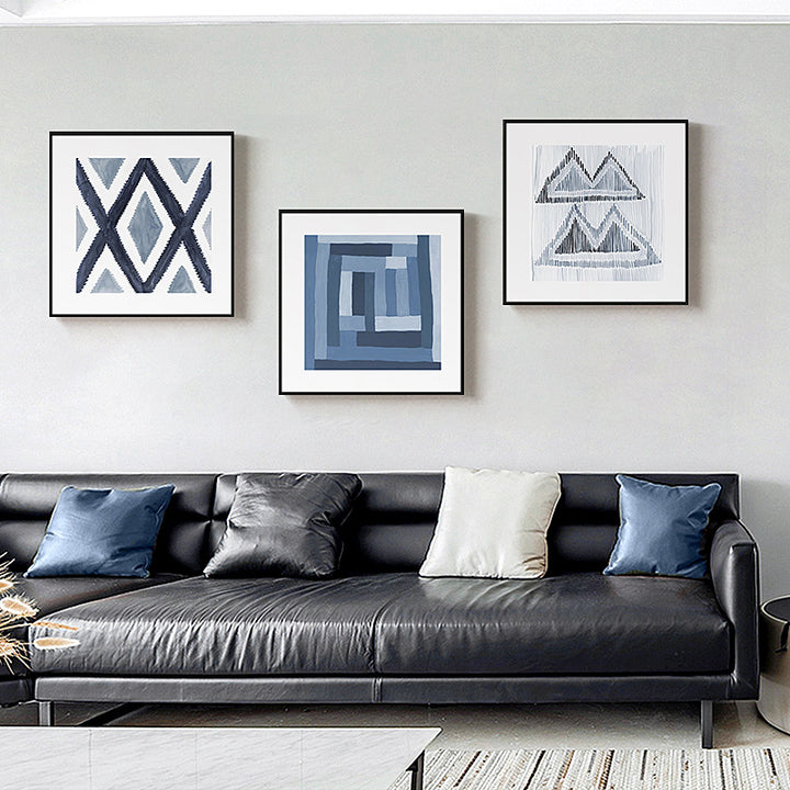 Abstract Grid Pattern Framed Art Print
