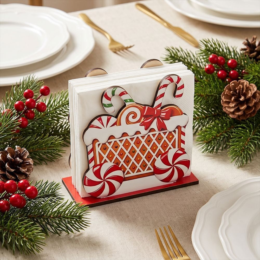 Christmas decoration with gingerbread house motifs
