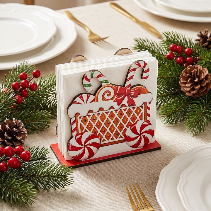 Christmas decoration with gingerbread house motifs