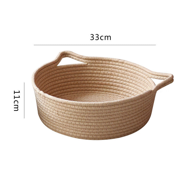 Decorated basket with practical handles