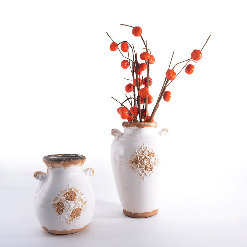 Elegant ceramic vase with decorative pattern