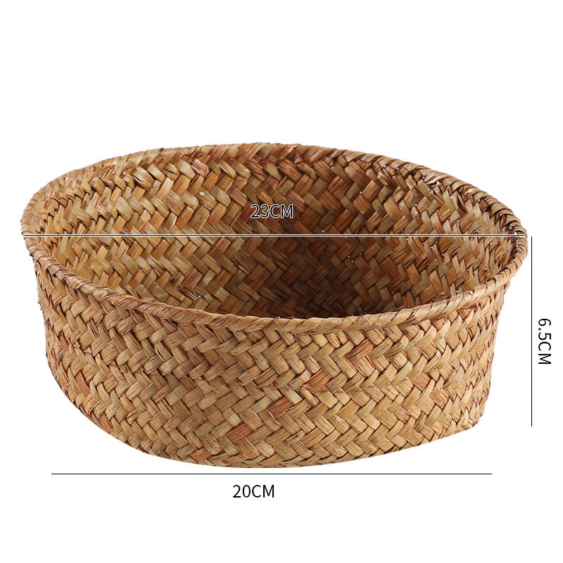 Handwoven Natural Fiber Decorative Storage Basket