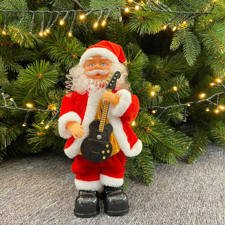 Cute Santa Claus with Christmas greeting sign