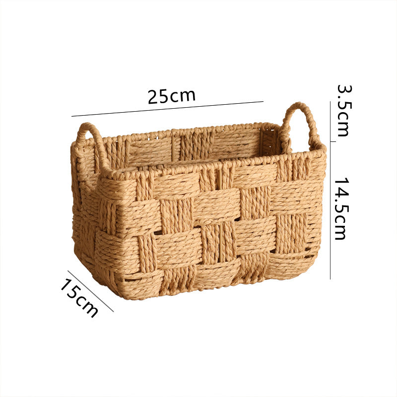Structured storage basket made of natural material