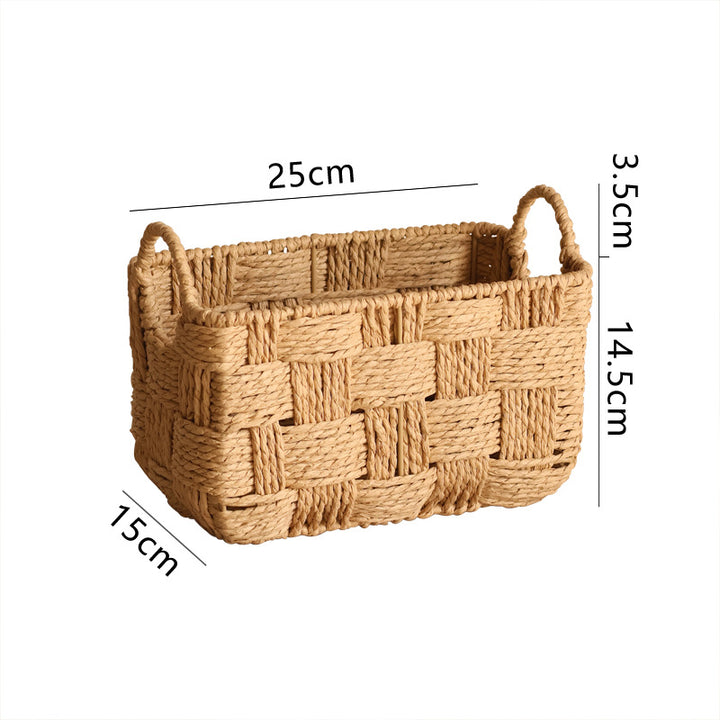 Structured storage basket made of natural material