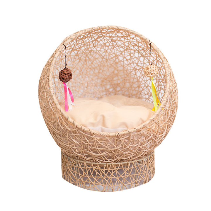 Beef Cat Bed Made of Rattan