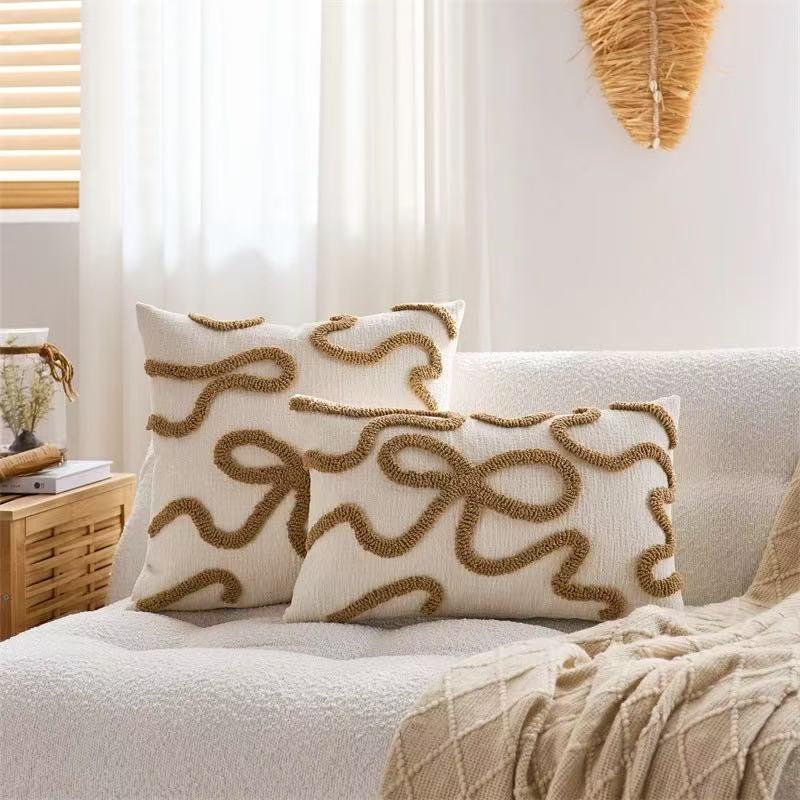 Decorative Textured Throw Pillow for Sofa Decor