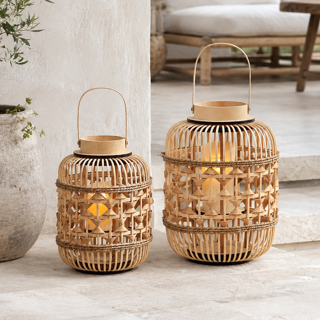 Decorative Lantern made of woven bamboo