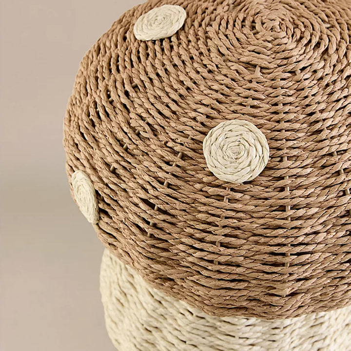 Playful storage basket in mushroom design