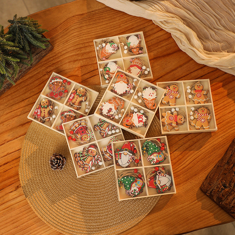 Decorative Christmas ornaments in gnome design