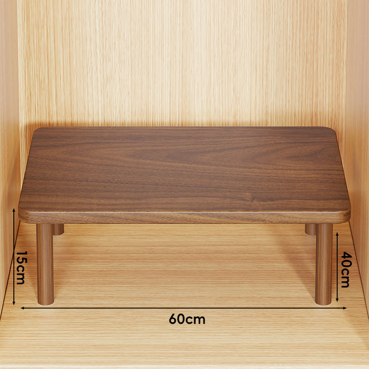 Adjustable Multi-Height Wooden Monitor Riser and Desktop Shelf
