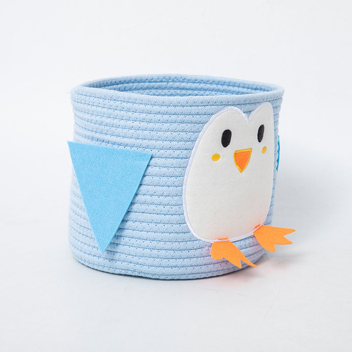 Playful storage basket in penguin design