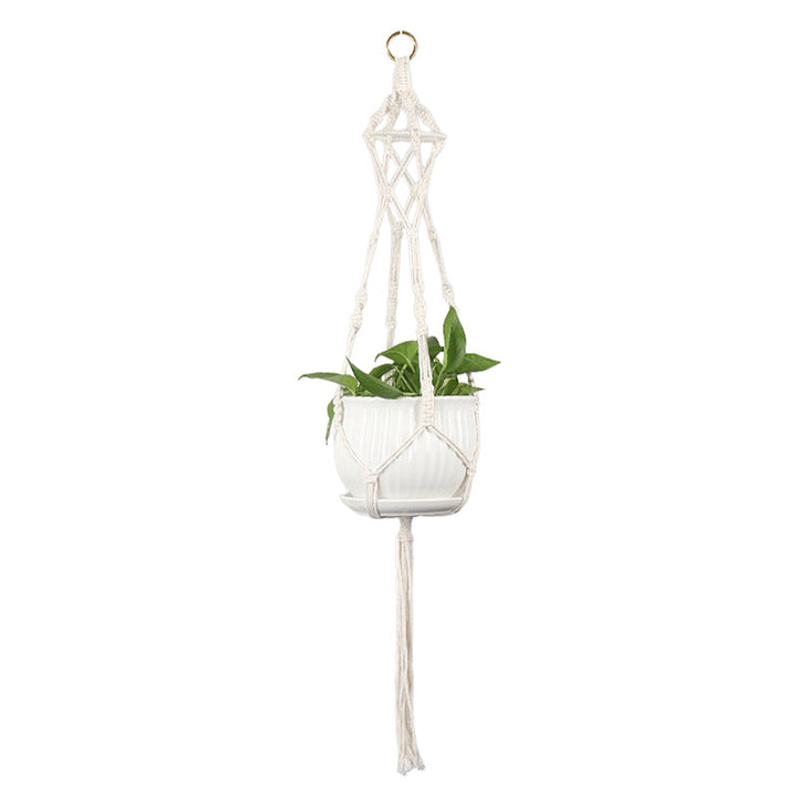 Plant-hanging macrame shelf