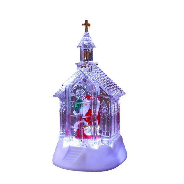Decorative Christmas lantern with snowman scene