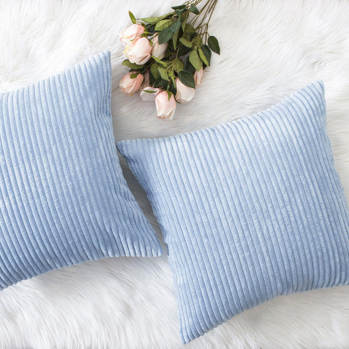 Ribbed Corduroy Textured Throw Pillow Covers