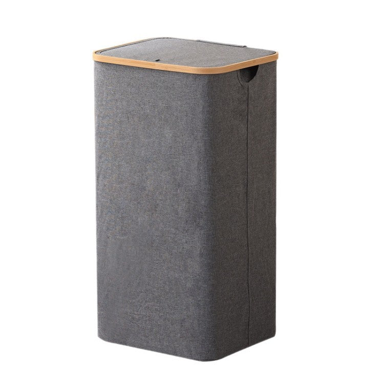 Elegant Laundry Container Made of High-Quality Textile with Bamboo Frame