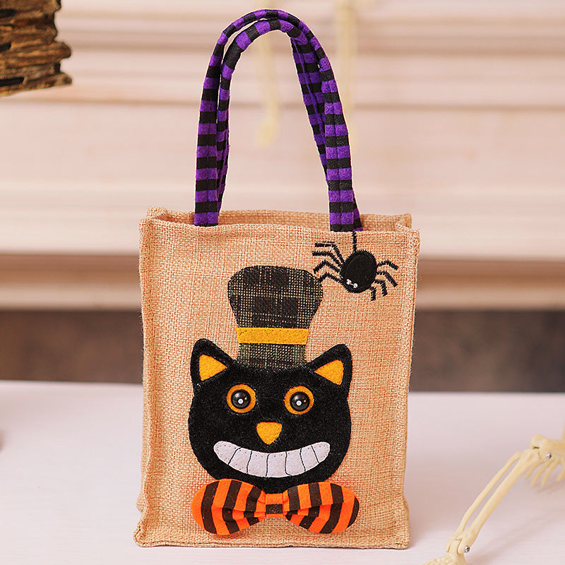 Halloween Shopping Bag with Cat Motif