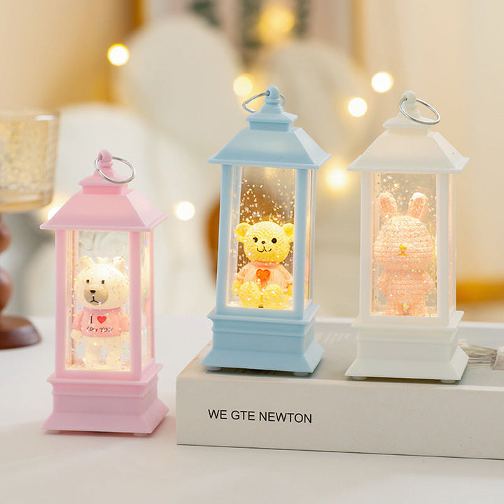 LED decorative lantern with bear motif
