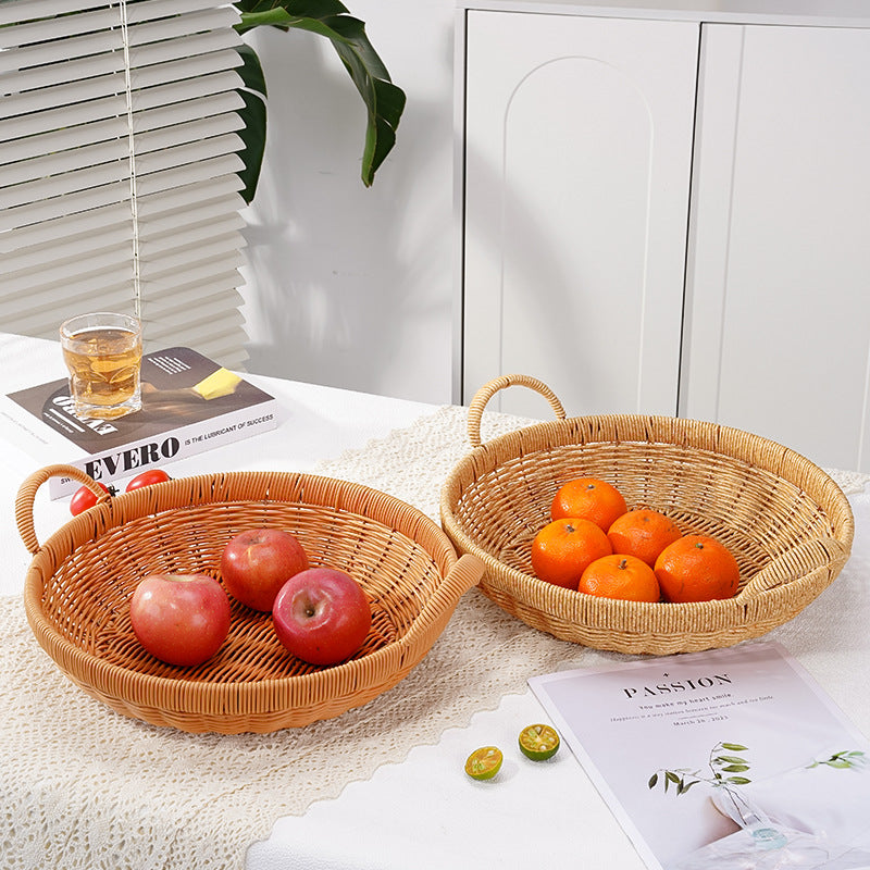 Handwoven Round Serving Basket
