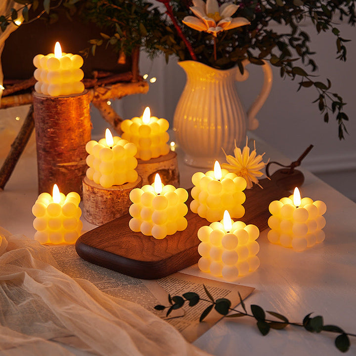 Decorative LED real wax candle in crystal look