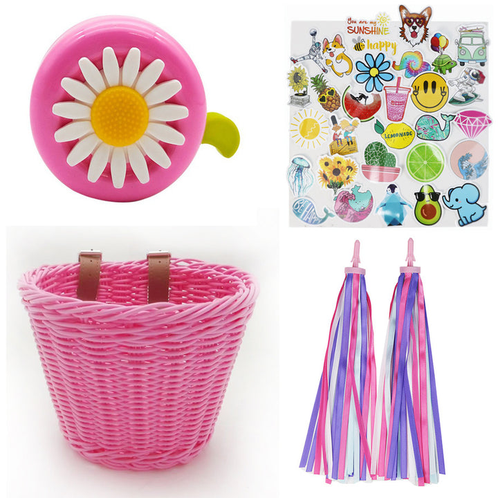 Playful basket with colorful appliqués