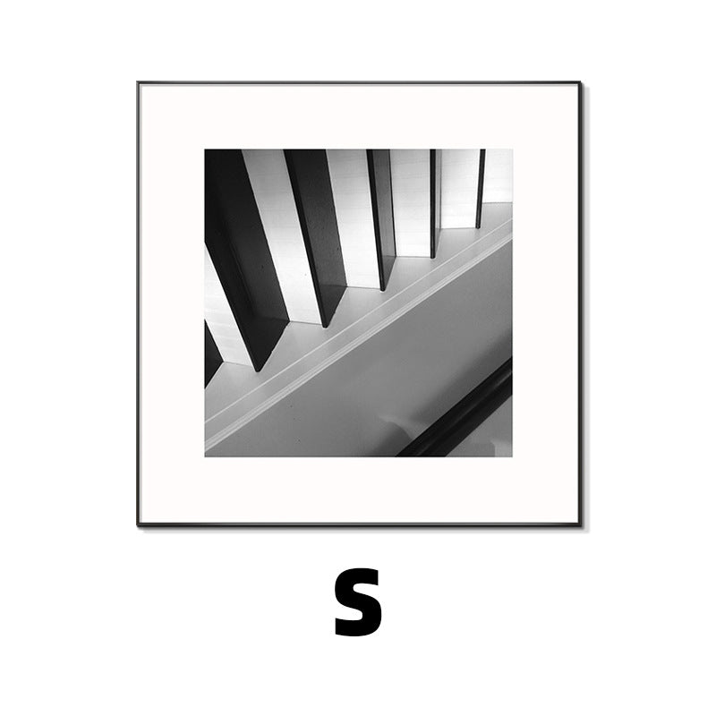 Framed Black and White Architectural Artwork